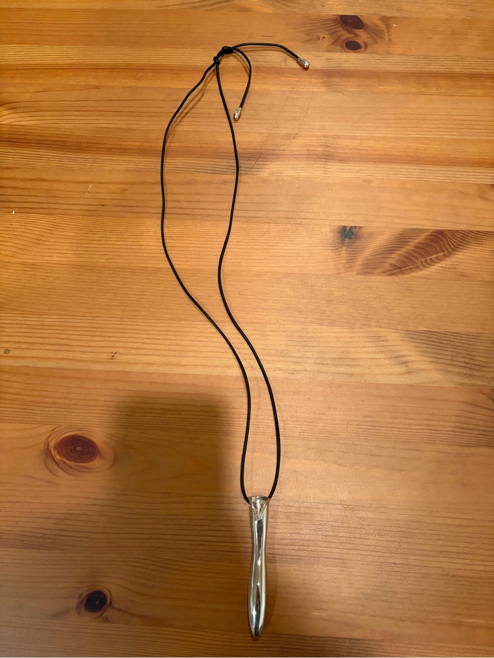 Sophie Buhai Silver Vessel Pendant Necklace on Black Vegan Leather Cord